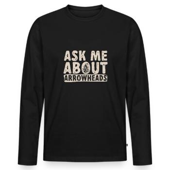 Arrowhead Hunting Arrowhead Collector - Men's Premium Organic Long Sleeve Shirt - black - Front - Nico (187cm)
