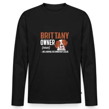 French Brittany Spaniel Epagneul Breton Geschenk - Männer Premium Bio Langarmshirt - Schwarz - Vorne - Nico (187cm)