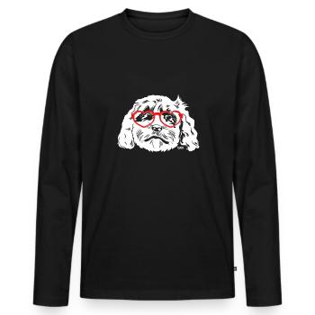 Cockapoo Chien - T-shirt manches longues Premium bio Homme - noir - Devant - Nico (187cm)