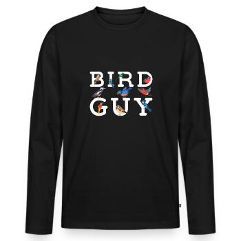 Ornithologue ornithologue ornithologue Oiseau ornithologue - T-shirt manches longues Premium bio Homme - noir - Devant - Nico (187cm)