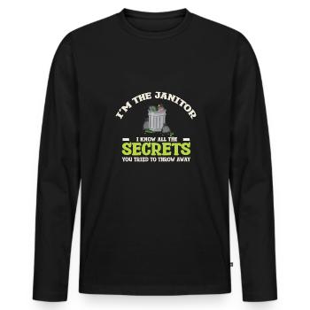 Putzfrau Spruch Reinigungskraft Putzfee - Männer Premium Bio Langarmshirt - Schwarz - Vorne - Nico (187cm)