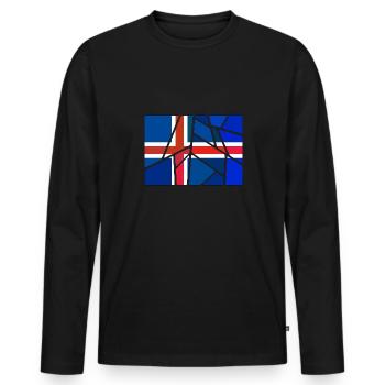 Land Island - Männer Premium Bio Langarmshirt - Schwarz - Vorne - Nico (187cm)