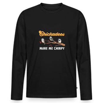 Observation des oiseaux mésanges - T-shirt manches longues Premium bio Homme - noir - Devant - Nico (187cm)