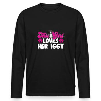 Italian Greyhound Greyhound Dogs - Men's Premium Organic Long Sleeve Shirt - black - Front - Nico (187cm)