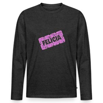 Nom jour Felicia - T-shirt manches longues Premium bio Homme - anthracite chiné - Devant - Nico (187cm)