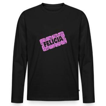 Name day Felicia - Men's Premium Organic Long Sleeve Shirt - black - Front - Nico (187cm)