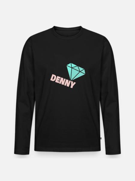 Diamond Denny - Men's Premium Organic Long Sleeve Shirt - black