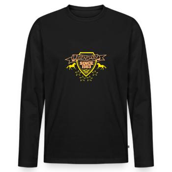 since 1983 - Men's Premium Organic Long Sleeve Shirt - black - Front - Nico (187cm)