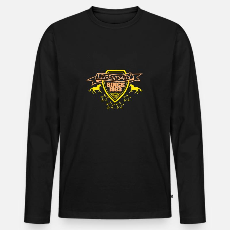 seit 1983 - Männer Premium Bio Langarmshirt - Schwarz