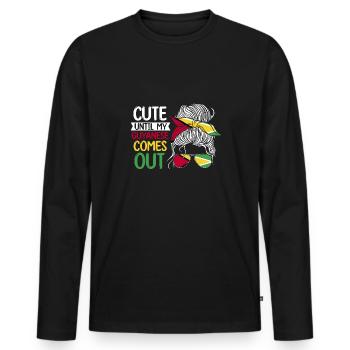 Guyana Flag Guyanese Guyana - Men's Premium Organic Long Sleeve Shirt - black - Front - Nico (187cm)