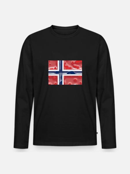 Norway Norwegen - Men's Premium Organic Long Sleeve Shirt - black