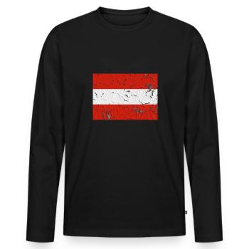 Gift for Austria - Men's Premium Organic Long Sleeve Shirt - black - Front - Nico (187cm)