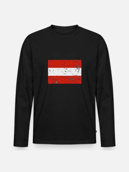 Gift for Austria - Men's Premium Organic Long Sleeve Shirt - black