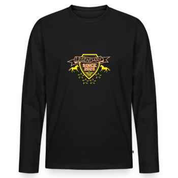 Legendary 2028 - Men's Premium Organic Long Sleeve Shirt - black - Front - Nico (187cm)