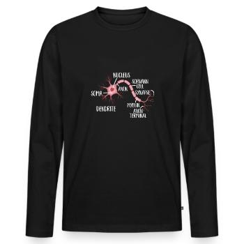 Neurologie Krankenschwester Gehirn Neurologin - Männer Premium Bio Langarmshirt - Schwarz - Vorne - Nico (187cm)