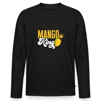Mango Fruit Mango - Men's Premium Organic Long Sleeve Shirt - black - Front - Nico (187cm)