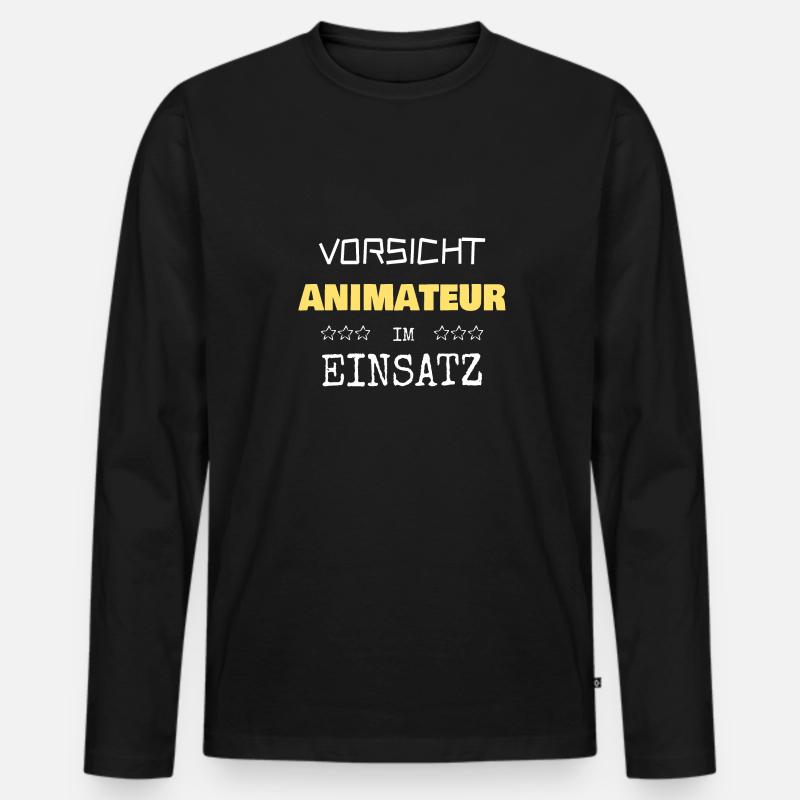 Animateur - Männer Premium Bio Langarmshirt - Schwarz