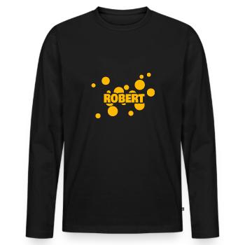 Robert as Robert - Men's Premium Organic Long Sleeve Shirt - black - Front - Nico (187cm)