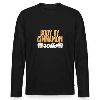 Zimtschnecke - Männer Premium Bio Langarmshirt - Schwarz - Vorne - Nico (187cm)