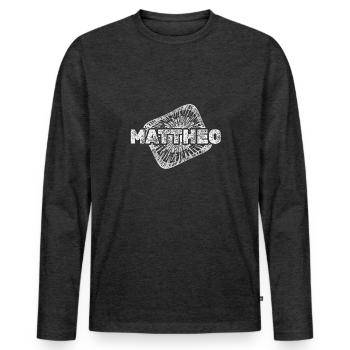 Stardust Mattheo - Men's Premium Organic Long Sleeve Shirt - heather anthracite - Front - Nico (187cm)