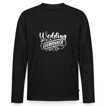 Coordinatrice de mariage et organisation de mariage - T-shirt manches longues Premium bio Homme - noir - Devant - Nico (187cm)