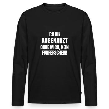 Augenarzt - Männer Premium Bio Langarmshirt - Schwarz - Vorne - Nico (187cm)