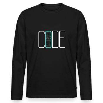 Coding Coder Developer Computer Nerd Quote - Men's Premium Organic Long Sleeve Shirt - black - Front - Nico (187cm)
