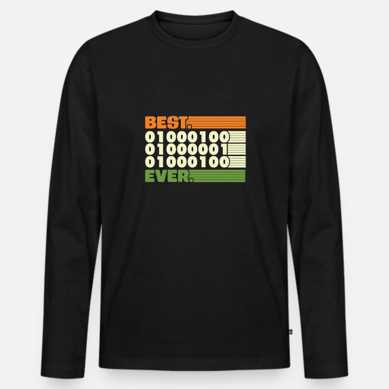 Best Coding dad ever - Männer Premium Bio Langarmshirt - Schwarz