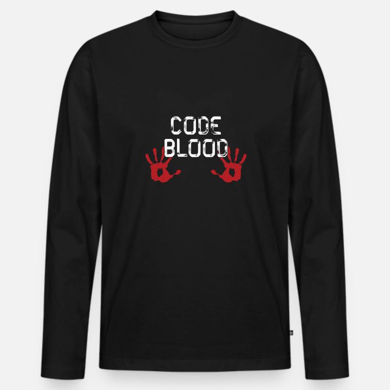 Code Blood ProgramHands - Men's Premium Organic Long Sleeve Shirt - black