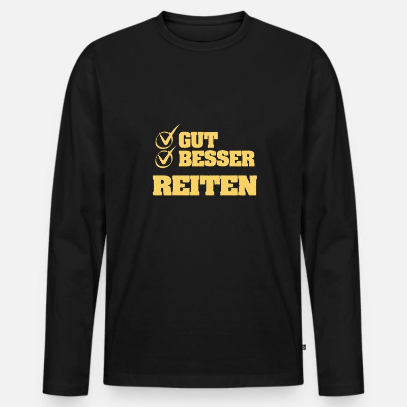 Gut Besser reiten - Männer Premium Bio Langarmshirt - Schwarz