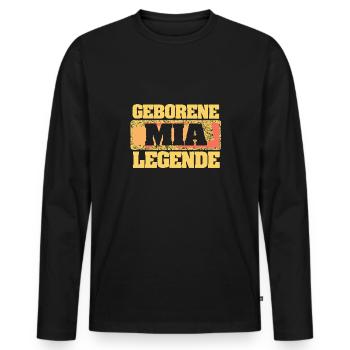 Mia - Männer Premium Bio Langarmshirt - Schwarz - Vorne - Nico (187cm)