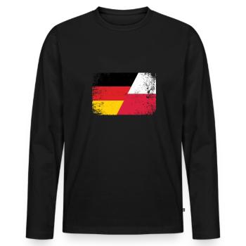 Poland Germany Polish Flag Polska Gift - Men's Premium Organic Long Sleeve Shirt - black - Front - Nico (187cm)