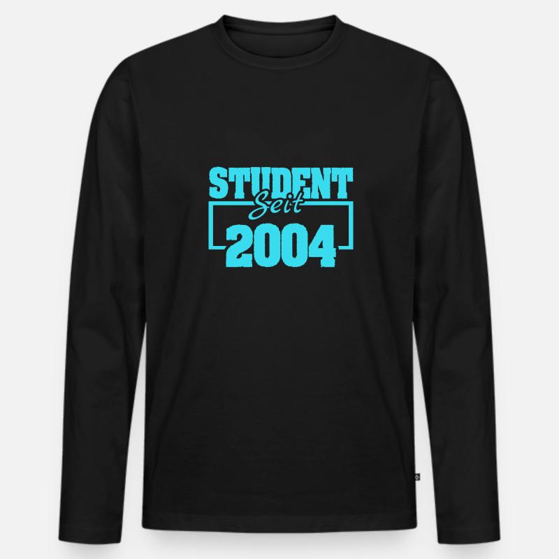 Jahr 2004 - Männer Premium Bio Langarmshirt - Schwarz