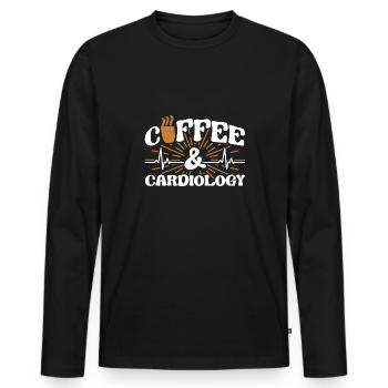 Cardiology Nurse Cardiologist - Men's Premium Organic Long Sleeve Shirt - black - Front - Nico (187cm)