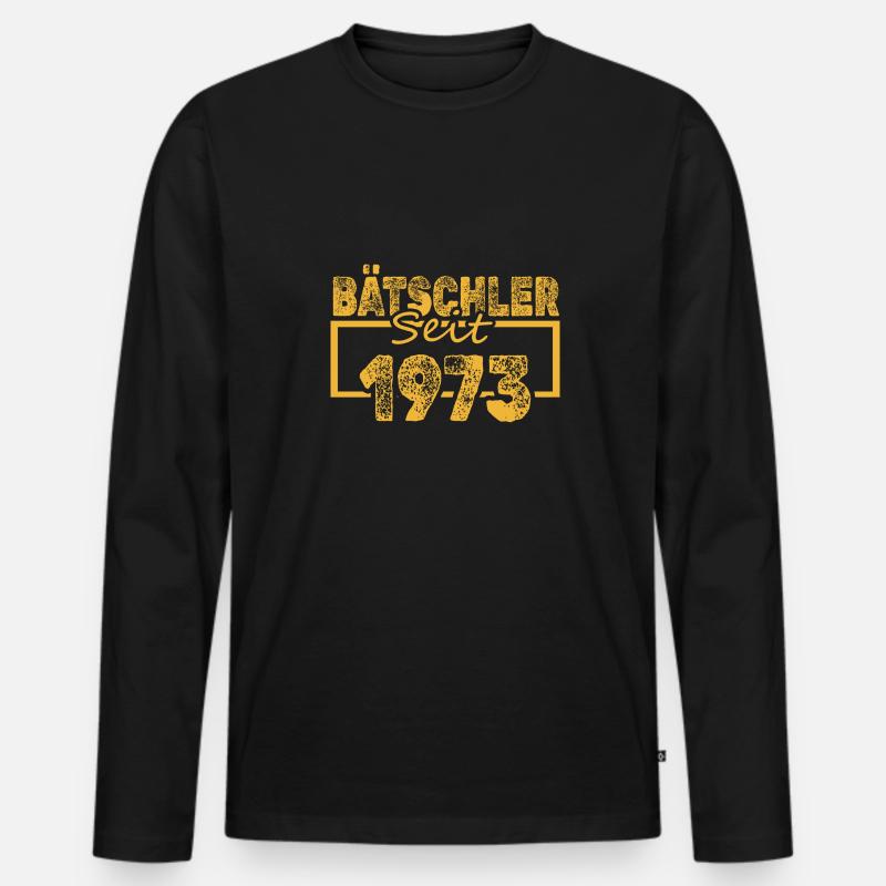 Jahr 1973 - Männer Premium Bio Langarmshirt - Schwarz