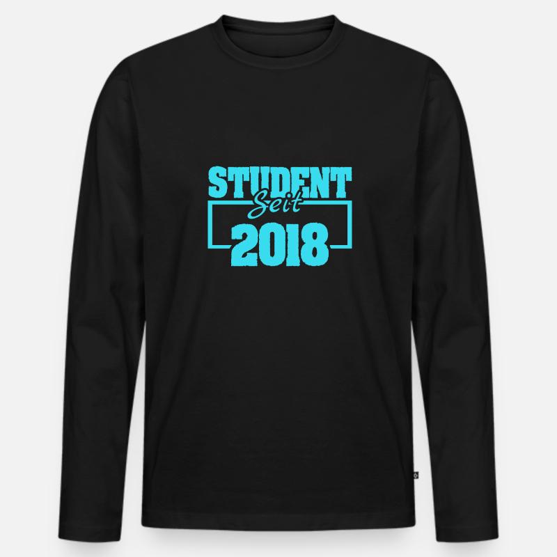 Jahr 2018 - Männer Premium Bio Langarmshirt - Schwarz