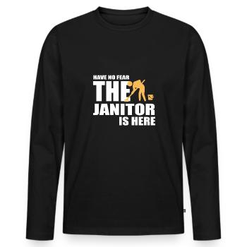 Putzfrau Spruch Reinigungskraft Putzfee - Männer Premium Bio Langarmshirt - Schwarz - Vorne - Nico (187cm)