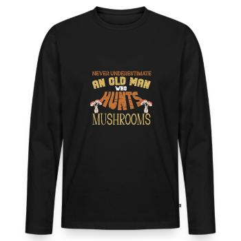 Pilzsammler Pilz Motiv für Pilzsucher - Männer Premium Bio Langarmshirt - Schwarz - Vorne - Nico (187cm)
