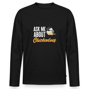Observation des oiseaux mésanges - T-shirt manches longues Premium bio Homme - noir - Devant - Nico (187cm)