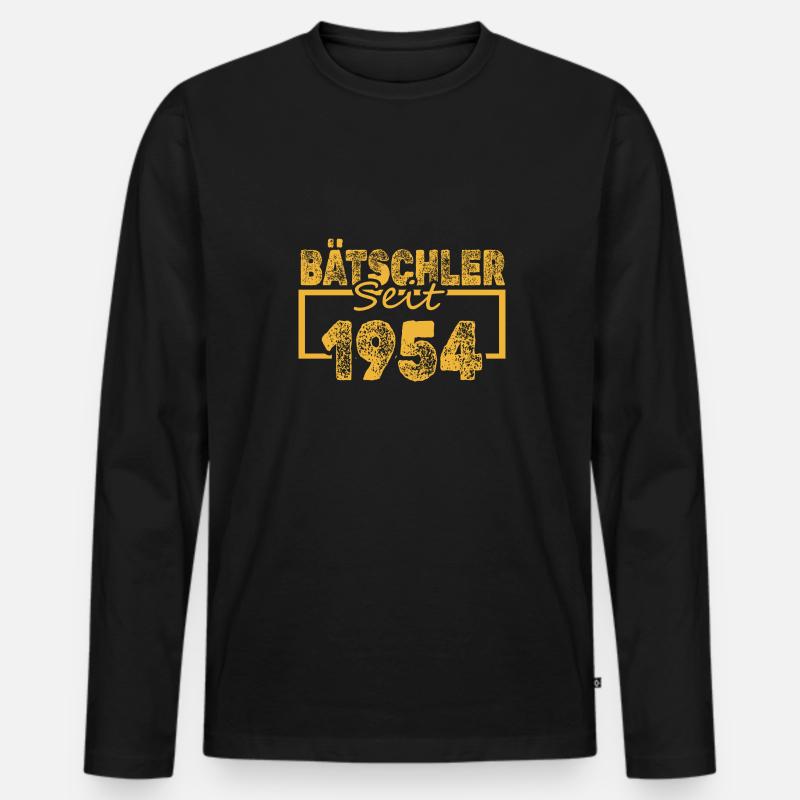 1954 - Männer Premium Bio Langarmshirt - Schwarz
