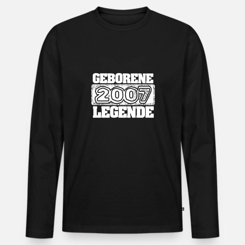 2007 - Männer Premium Bio Langarmshirt - Schwarz
