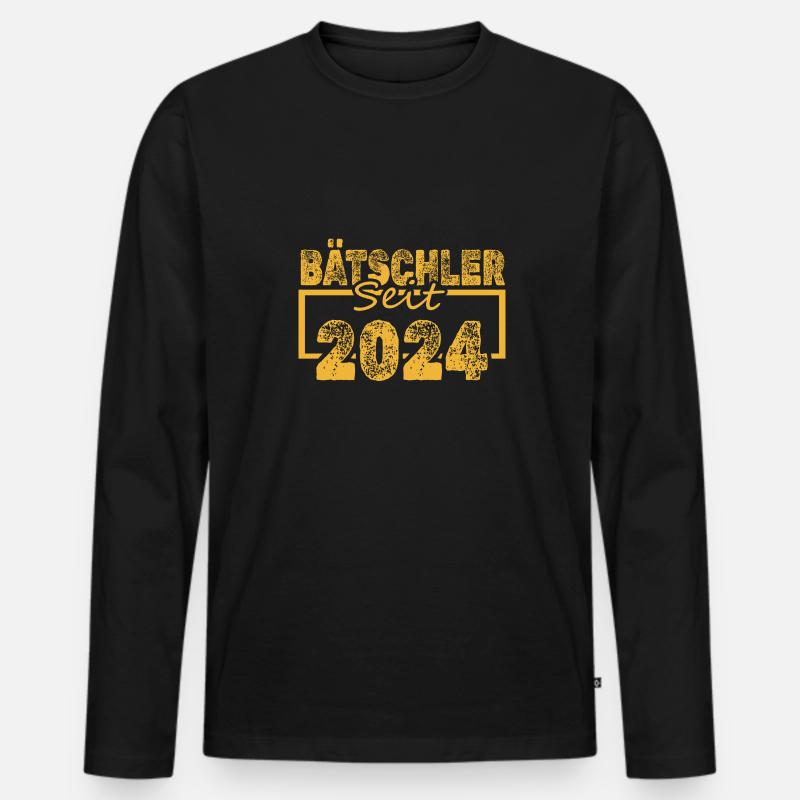 2024 - Männer Premium Bio Langarmshirt - Schwarz