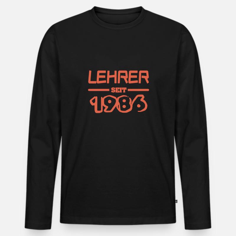 1986 - Männer Premium Bio Langarmshirt - Schwarz