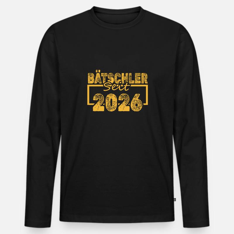 2026 - Männer Premium Bio Langarmshirt - Schwarz