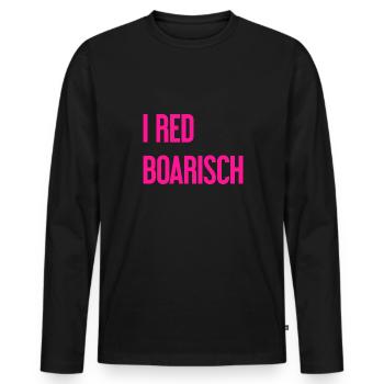 I red boarisch - Männer Premium Bio Langarmshirt - Schwarz - Vorne - Nico (187cm)