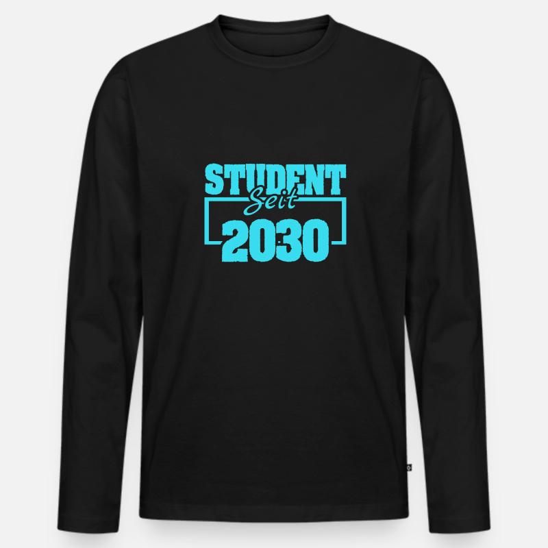 2030 - Männer Premium Bio Langarmshirt - Schwarz
