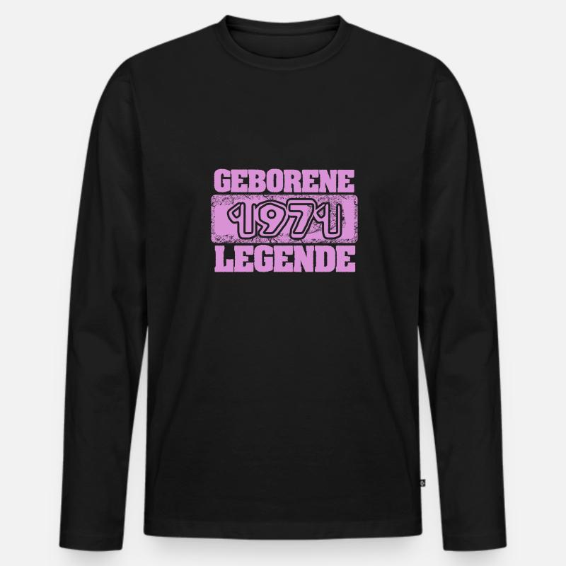 Retro 1971 - Männer Premium Bio Langarmshirt - Schwarz