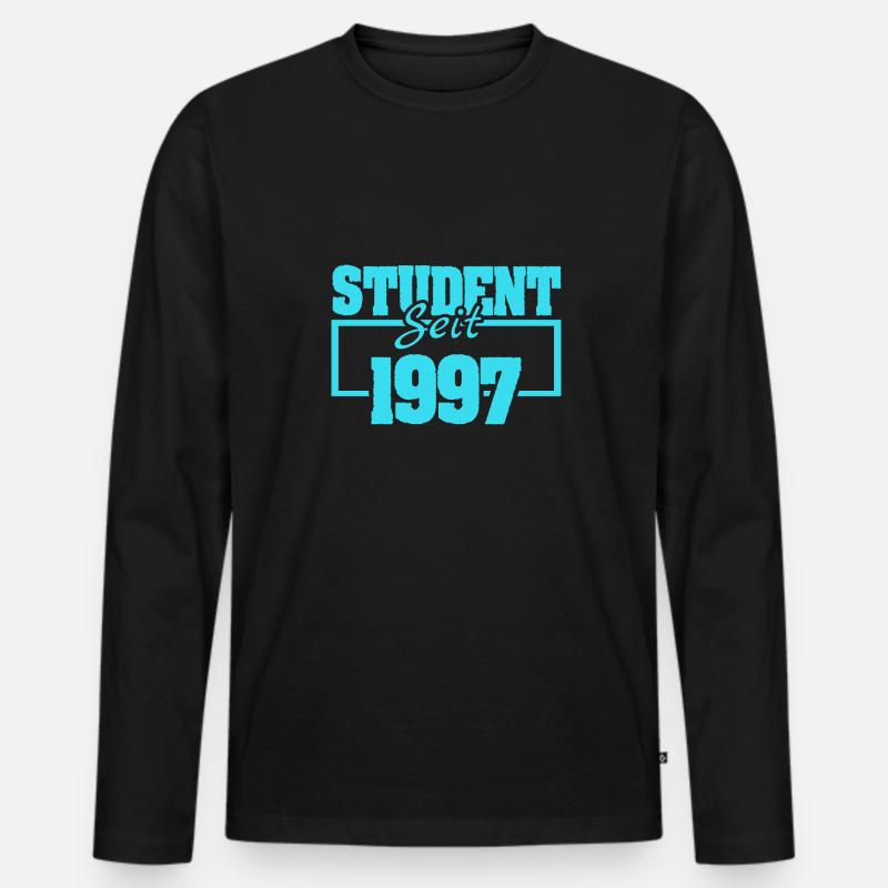 1997 - Männer Premium Bio Langarmshirt - Schwarz