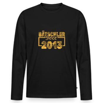 2013 - Men's Premium Organic Long Sleeve Shirt - black - Front - Nico (187cm)