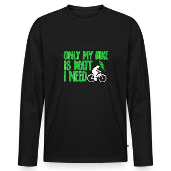 Electric Bike Cycling Biker E-Bike - Men's Premium Organic Long Sleeve Shirt - black - Front - Nico (187cm)